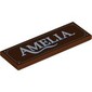Tile 2 x 6 with White 'AMELIA', Border print
