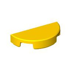 LEGO part 1748 Tile Round 1 x 2 Half Circle in Bright Yellow/ Yellow