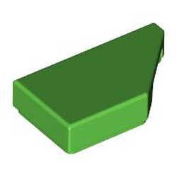 LEGO part 5092 Tile 1 x 2 with Stud Notch Right in Bright Green