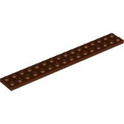 LEGO part 4282 Plate 2 x 16 in Reddish Brown