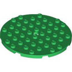 LEGO part 74611 Plate Round 8 x 8 in Dark Green/ Green