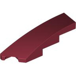 LEGO part 5415 Slope Curved 1 x 4 with Stud Notch Left in Dark Red