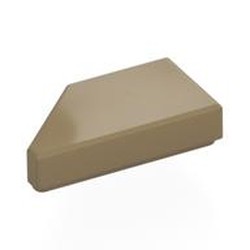 LEGO part 5092 Tile 1 x 2 with Stud Notch Right in Sand Yellow/ Dark Tan