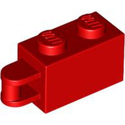 LEGO part 34816 Brick Special 1 x 2 with Vertical Closed Handle on Edge in Bright Red/ Red