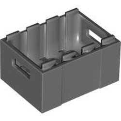 LEGO part 30150 Box / Crate with Handholds  3 x 4 x 1 2/3 in Dark Stone Grey / Dark Bluish Gray