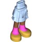 Minidoll Hips and Layered Skirt with Sienna Brown Legs, Gold Shoes, Dark Pink Socks print