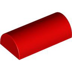 LEGO part 6192b Brick Curved 2 x 4 No Studs, Curved Top, with Groove in Bright Red/ Red