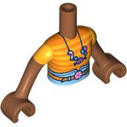 LEGO part 92456c19pr0005 Minidoll Torso Girl with Sienna Brown Arms and Hands with print in Sienna Brown