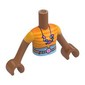 Minidoll Torso Girl with Sienna Brown Arms and Hands with Orange/Bright Light Orange Stripe Shirt, Bright Light Blue Pants, Nougat Belt, Candy Necklace print