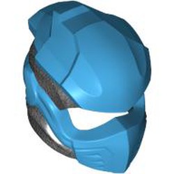 LEGO part 5990pat0007 Helmet, Ninja with Wraps Pearl Titanium Pattern in Dark Azure