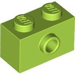 LEGO part 86876 Brick Special 1 x 2 with 1 Center Stud on 1 Side in Bright Yellowish Green/ Lime