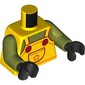 Torso, Yellow Overall, Red Buttons print, Olive Green Arms, Black Hands