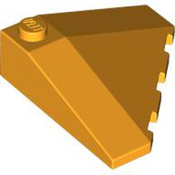 LEGO part 43708 Wedge Sloped 18° 4 x 4 Corner in Flame Yellowish Orange/ Bright Light Orange