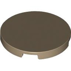 LEGO part 67095 Tile Round 3 x 3 in Sand Yellow/ Dark Tan