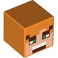 Minifig Head Special, Cube with Alex Face with Reddish Brown Squares Print
