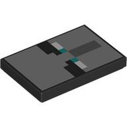 LEGO part 26603pr0099 Tile 2 x 3 with print in Black