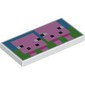 Tile 2 x 4 with Two Pixelated Pigs Print