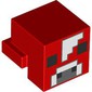 Minifig Head Special, Cube with Rear Ledge, Pixelated Dark/Light Bluish Gray Face, Black Eyes Print