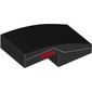 Slope Curved 2 x 1 No Studs [1/2 Bow] with Silver Line, Red Eye on Side print