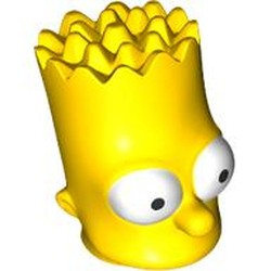 LEGO part 15523pr0002 Minifig Head Special, Simpsons, Bart Simpson - Eyes Wide in Bright Yellow/ Yellow