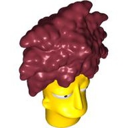 LEGO part 112017pr0001 Minifig Head Special, Simpsons, Sideshow Bob in Bright Yellow/ Yellow