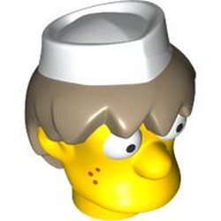 LEGO part 112016pr0001 Minifig Head Special, Simpsons, Head Greasy Teen in Bright Yellow/ Yellow