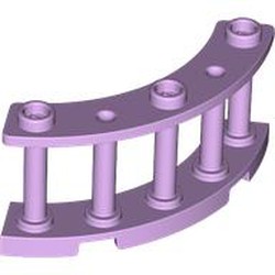 LEGO part 21229 Fence Spindled 4 x 4 x 2 Quarter Round with 3 Studs in Lavender