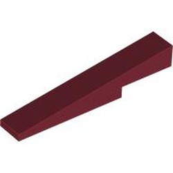 LEGO part 4569 Brick Sloped 1 x 6 x 1 with 1 x 2 x 1 / 3 Cutout in Dark Red