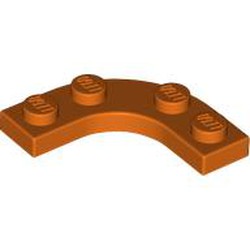 LEGO part 68568 Plate Round Corner 3 x 3 with 2 x 2 Round Cutout in Reddish Orange