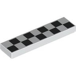 LEGO part 2431pr0222 Tile 1 x 4 with print in White