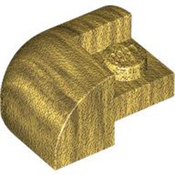 LEGO part 5846 Brick Curved 2 x 2 x 1 with Curved Top - Corner in Warm Gold/ Pearl Gold