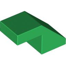 LEGO part 28192 Slope 45° 2 x 1 with 2/3 Inverted Cutout and no stud in Dark Green/ Green