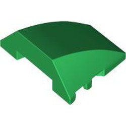 LEGO part 64225 Wedge Curved 4 x 3 No Studs [Plain] in Dark Green/ Green