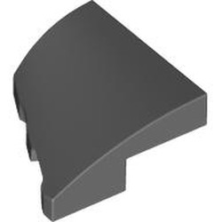 LEGO part 5093 Slope Curved 2 x 2 with Stud Notch Right in Dark Stone Grey / Dark Bluish Gray