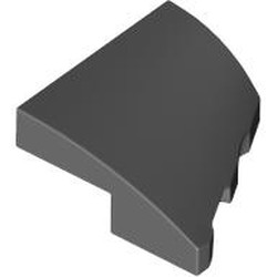 LEGO part 5095 Slope Curved 2 x 2 with Stud Notch Left in Dark Stone Grey / Dark Bluish Gray