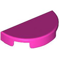 LEGO part 1748 Tile Round 1 x 2 Half Circle in Bright Purple/ Dark Pink