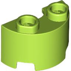 LEGO part 68013 Brick Round, Half 1 x 2 in Bright Yellowish Green/ Lime