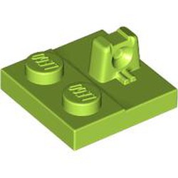 LEGO part 92582 Hinge Plate 2 x 2 Locking with 1 Finger on Top in Bright Yellowish Green/ Lime