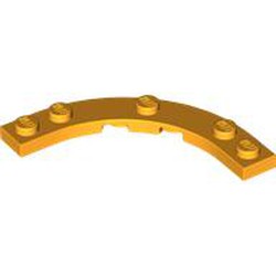 LEGO part 80015 Plate Round Corner 5 x 5 with 4 x 4 Round Cutout in Flame Yellowish Orange/ Bright Light Orange