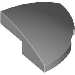 LEGO part 5852 Brick Round Corner, Curved 2 x 2 x 2/3 Quarter Circle in Medium Stone Grey/ Light Bluish Gray