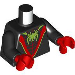 LEGO part 973c03h22pr0007 Torso, Black Arms, Red Hands with print in Black