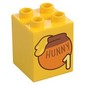 Duplo Brick 2 x 2 x 2 with '1', 'HUNNY', Honey Pot print