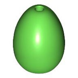 LEGO part 24946 Food Egg with 1.5mm Hole [Plain] in Bright Green