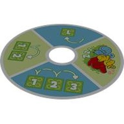 LEGO part 6529873 Disc for Duplo Spinner with Number print in White