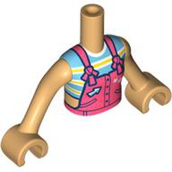 LEGO part 92456c06pr0013 Minidoll Torso Girl with Warm Tan Arms and Hands with print in Warm Tan