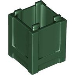 LEGO part 61780 Container Box 2 x 2 x 2 - Top Opening in Earth Green/ Dark Green