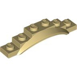 LEGO part 62361 Wheel Arch, Mudguard, 1 1/2 x 6 x 1 [Arch Extended] in Brick Yellow/ Tan