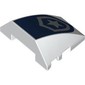 Wedge Curved 4 x 3 No Studs with Silver Police Badge on Dark Blue Background print