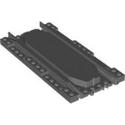 LEGO part 2824 Vehicle Track, Train, Plastic (RC Trains) Straight with Re-Railer in Dark Stone Grey / Dark Bluish Gray
