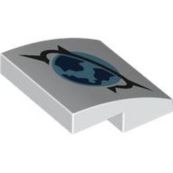 LEGO part 15068pr0104 Slope Curved 2 x 2 x 2/3 with Arctic Explorer Symbol print in White